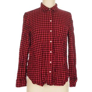 L.L. Bean Red and Black Plaid Button Down Shirt